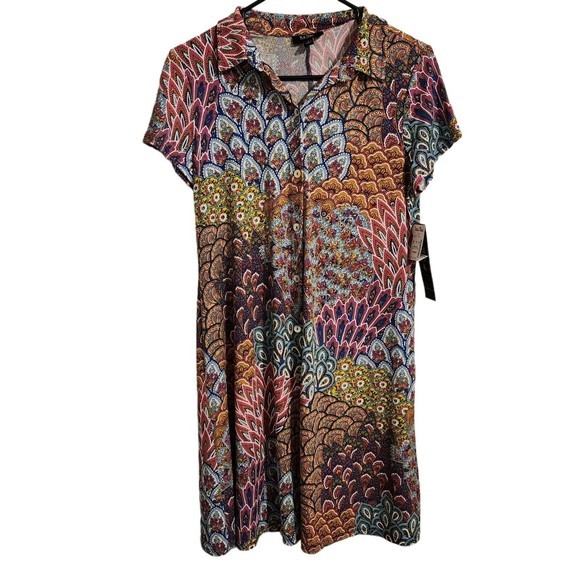 MSK Paisely Midi Shift Dress Women's‎ Size Small - Picture 1 of 4